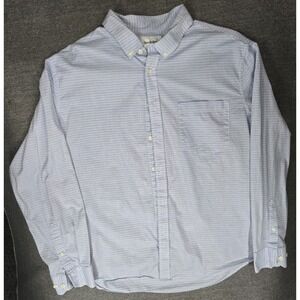 GOODFELLOW Size XL Mens Button Up Long Sleeve Slim Collared Shirt Blue stripped